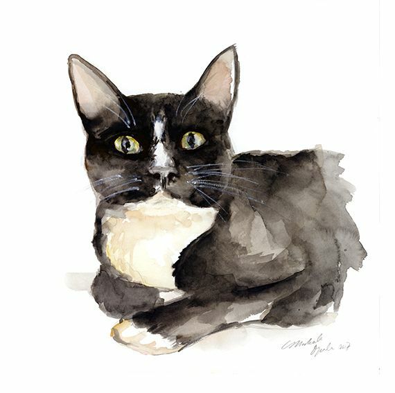 Aquarel schilderij in opdracht van uw hond, kat of huisdier