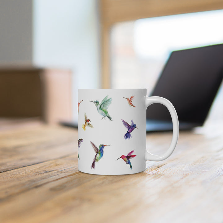 Colorful Hummingbird Watercolor Mug