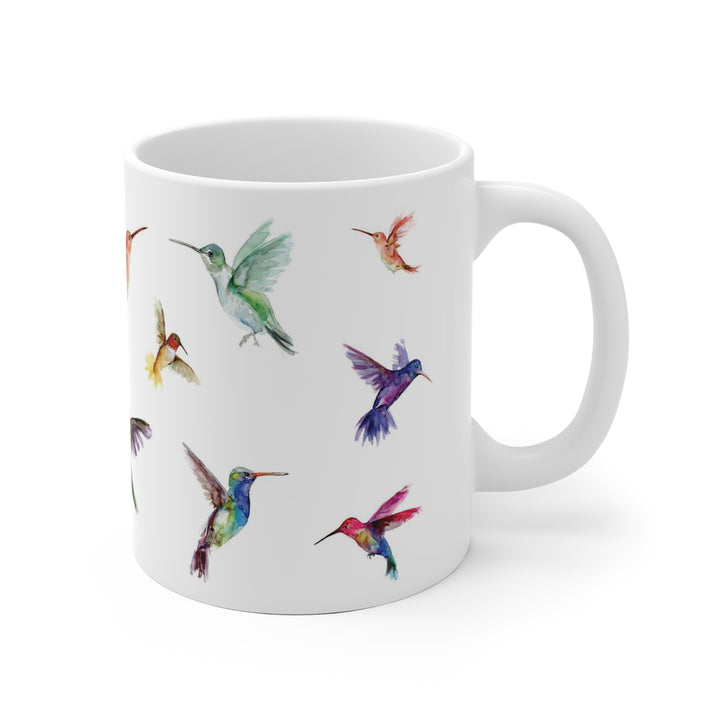 Colorful Hummingbird Watercolor Mug
