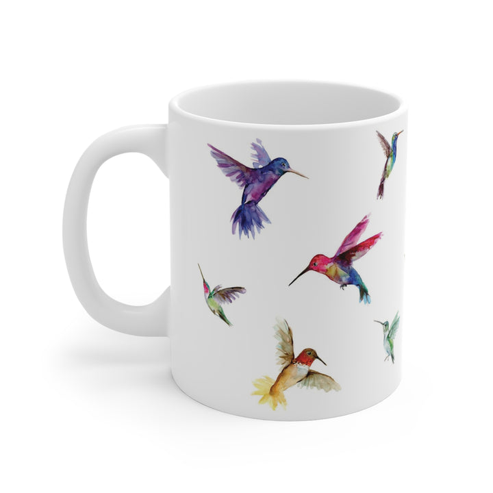 Colorful Hummingbird Watercolor Mug