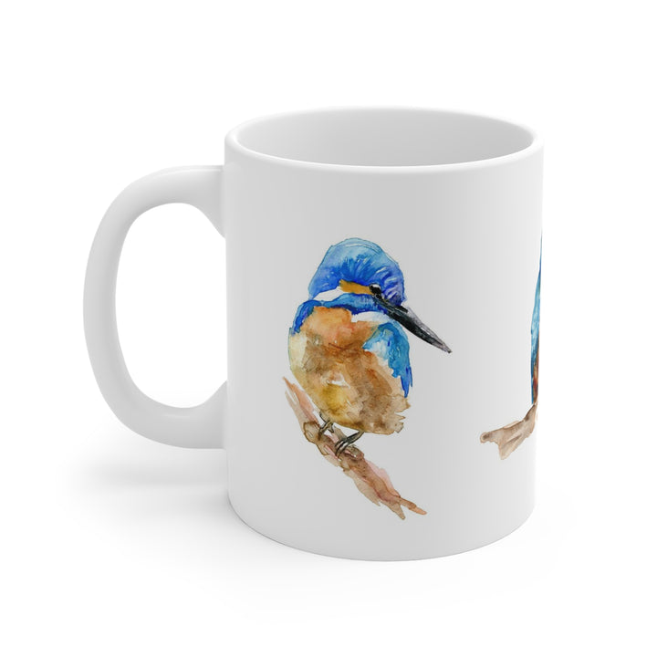 Kingfisher bird mug with 3 watercolors