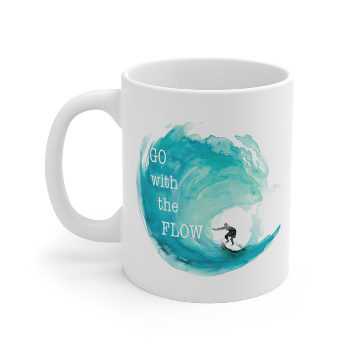 Teal Surf Mug – "Go with the Flow"