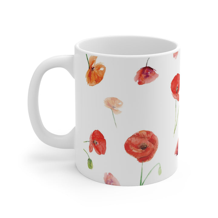 Red and Orange Poppy Mug