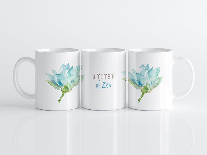 Moment of Zen mug with lotus flower by Michelle Dujardin