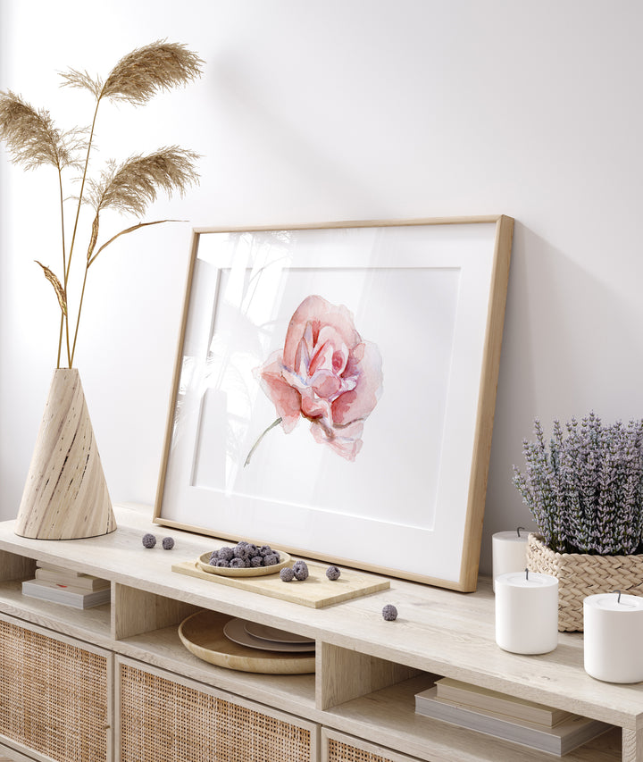 Rose watercolor print by Michelle Dujardin