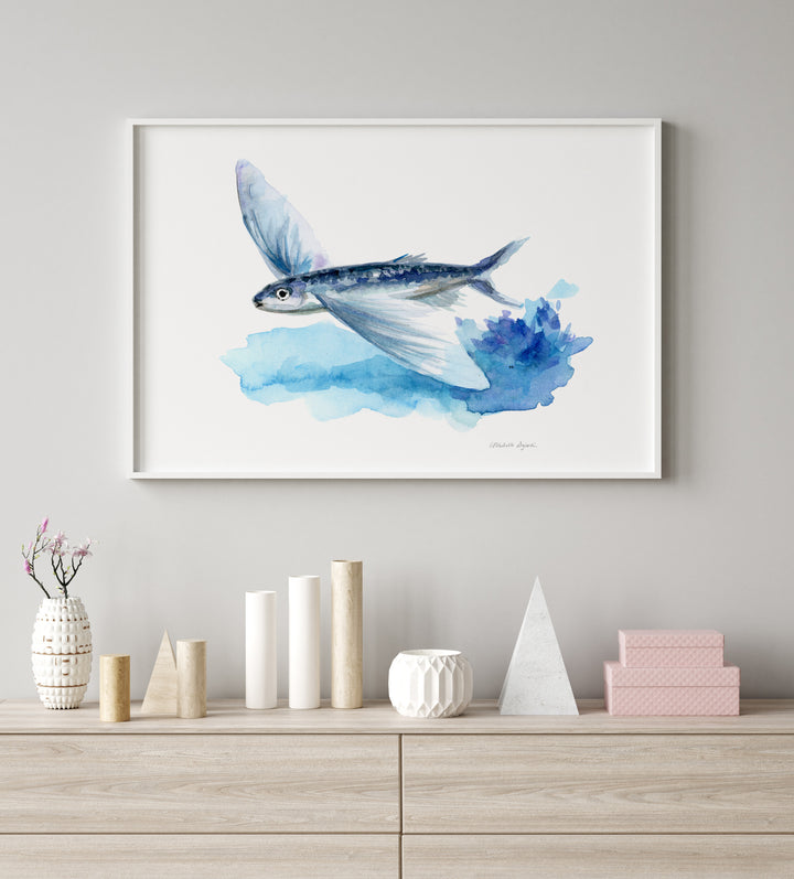 Sea animal wall decoration of a flying fish y Michelle Dujardin