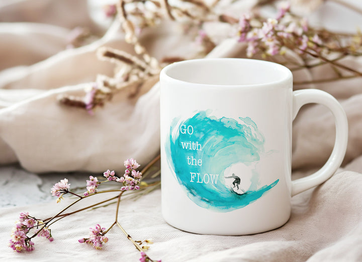 Golf surf Aquarel illustratie op koffiemok van Michelle Dujardin