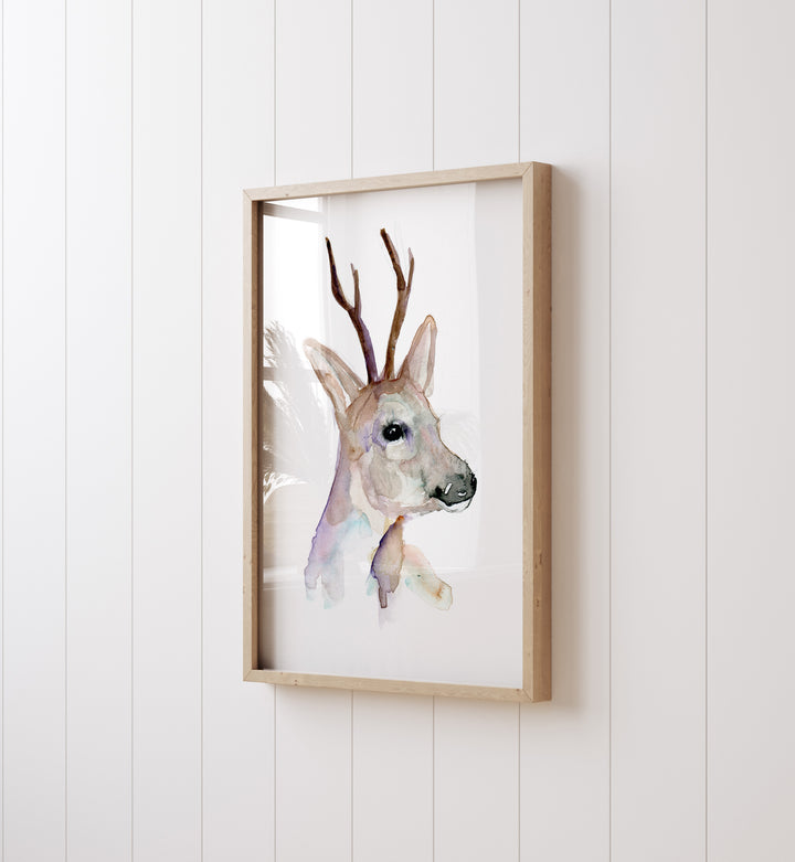 Hert schilderij aan de muur Michelle Dujardin