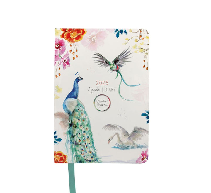 Mini Diary 2025 with Bird and flower illustrations by Michelle Dujardin