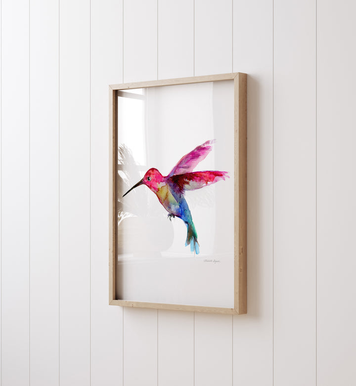 Aquarel schilderij van een kolibrie vogel door Michelle Dujardin