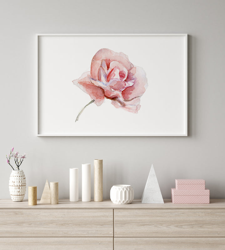 Muurposter kunstwerk roos van Michelle Dujardin