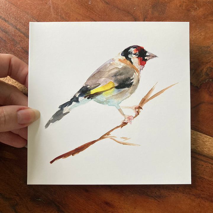 Wenskaart met puttertje aquarel van Michelle Dujardin