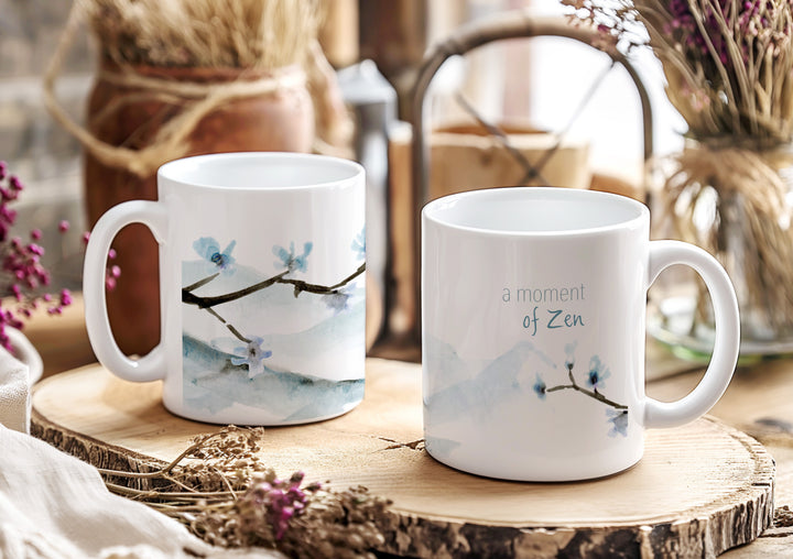 Blue gray Mountains Zen Mug