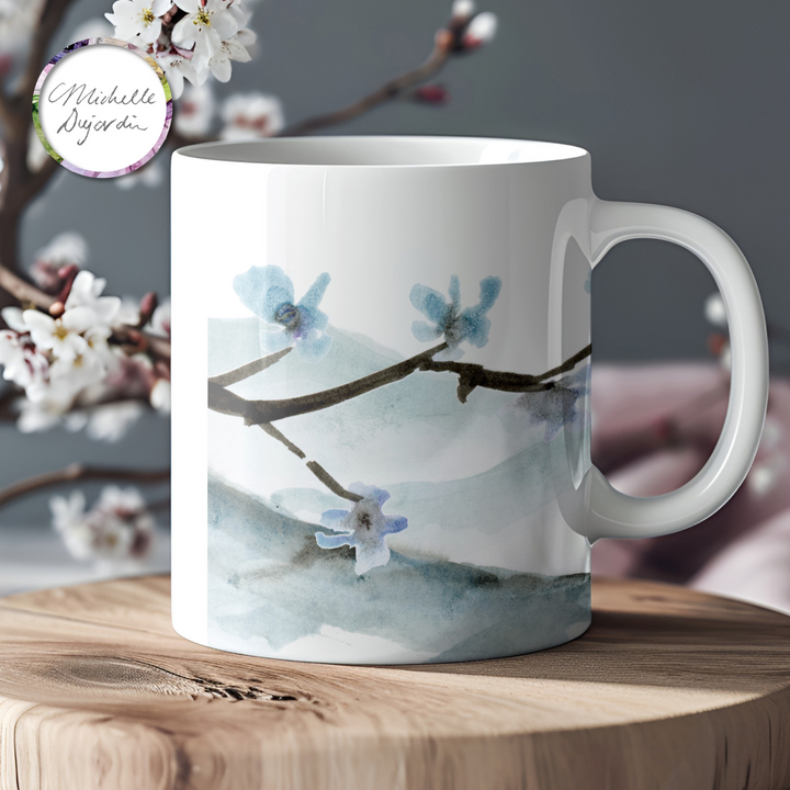 Blue gray Mountains Zen Mug
