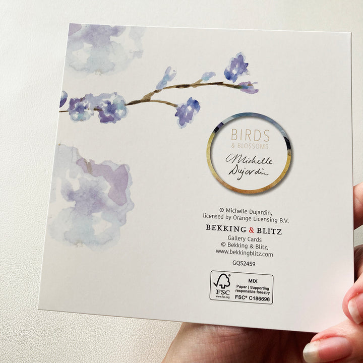Birds and blossoms greeting cards by Michelle Dujardin