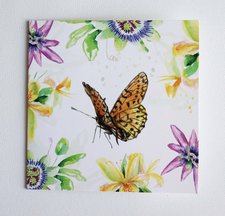 vlinders en bloemen wenskaart van Michelle Dujardin