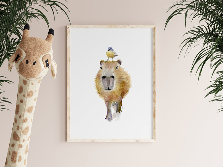 Capybara wall art print by Michelle Dujardin
