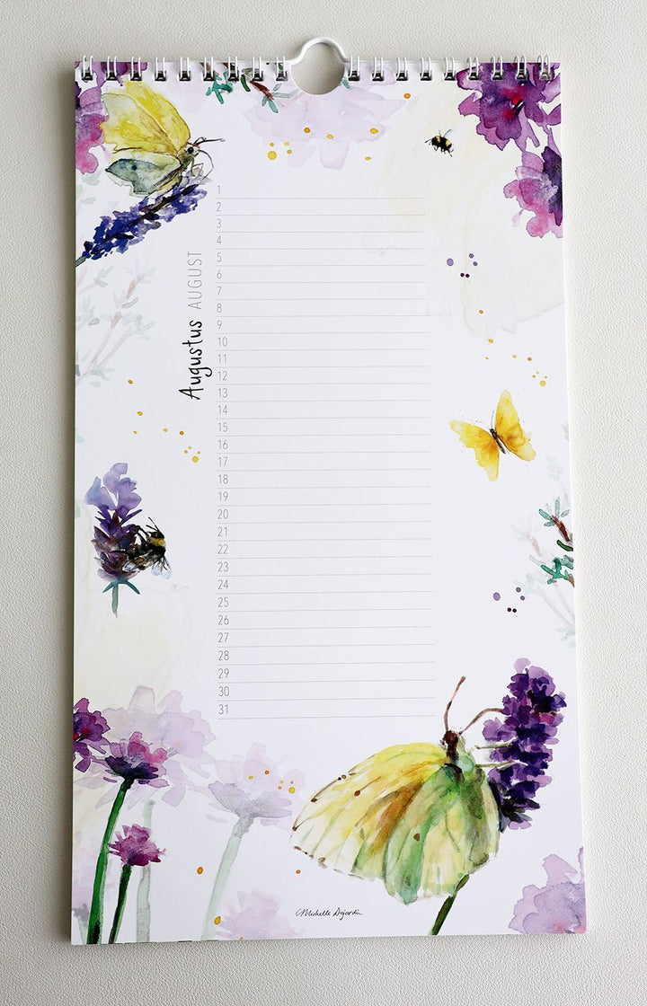 Birthday calendar butterflies & flowers