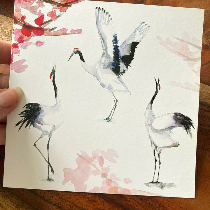 Cranes greeting cards a touch of Zen by Michelle Dujardin