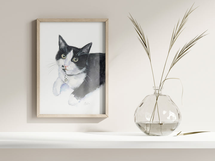 Aquarel schilderij in opdracht van uw hond, kat of huisdier