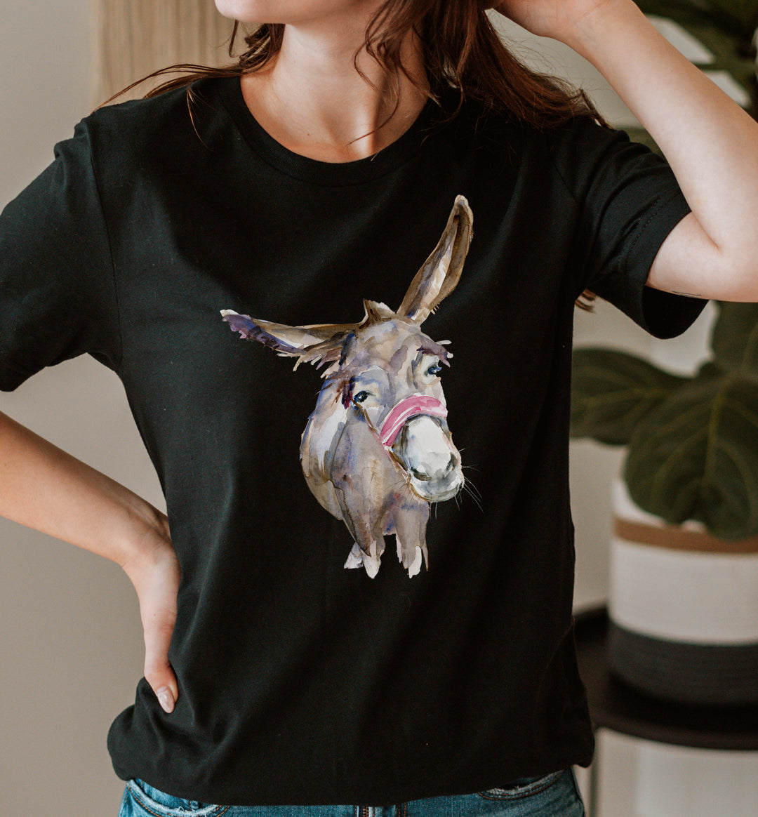 Funny Donkey Watercolor T-shirt