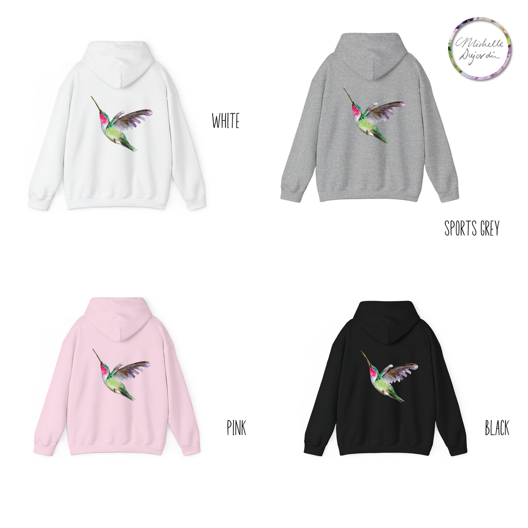 Green pink hummingbird Hoodie