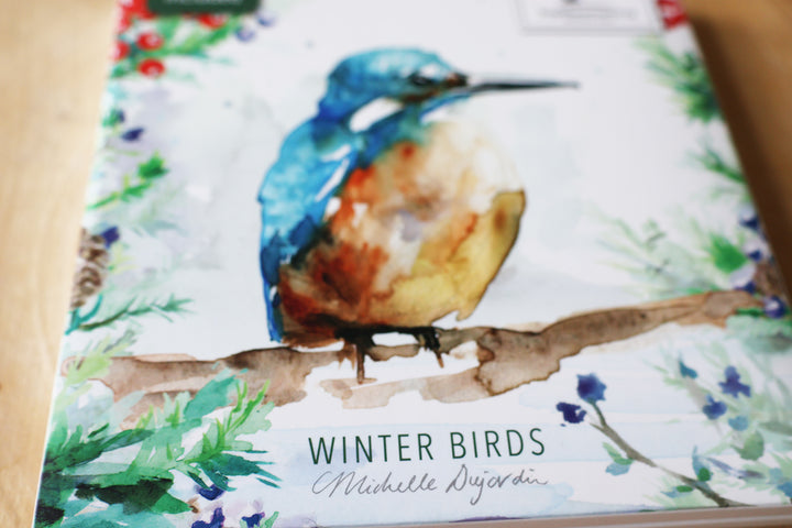 Greeting cards 'Winter Birds' by Michelle Dujardin (2025 release) with kingfisher