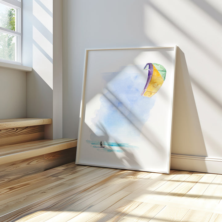 Kitesurf kunstprint surf kunst van Michelle Dujardin