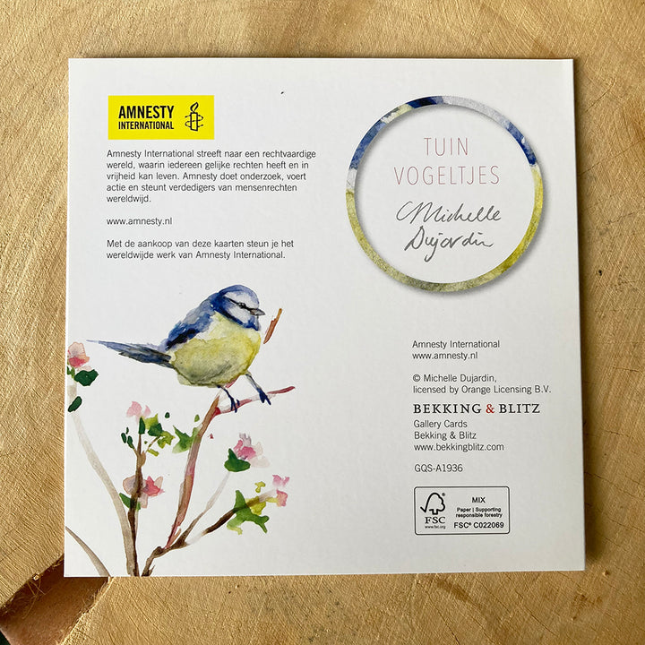 Greeting cards with garden birds (Amnesty release)