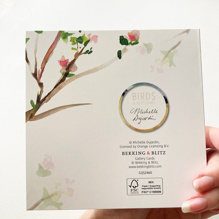 Birds and blossoms greeting cards by Michelle Dujardin