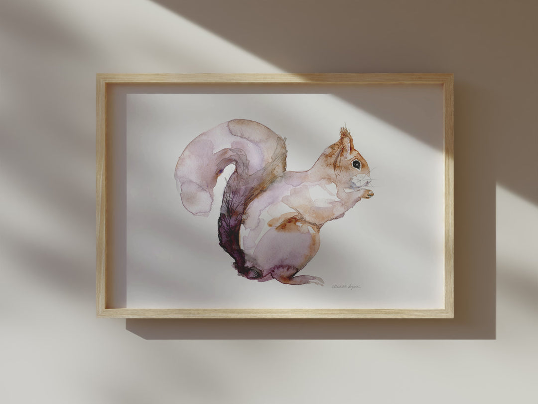 Pink Squirrel nursery art print