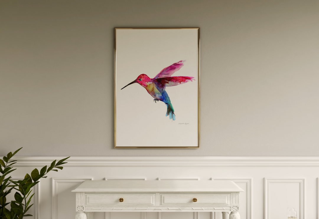 Video van een kolibrie schilderij