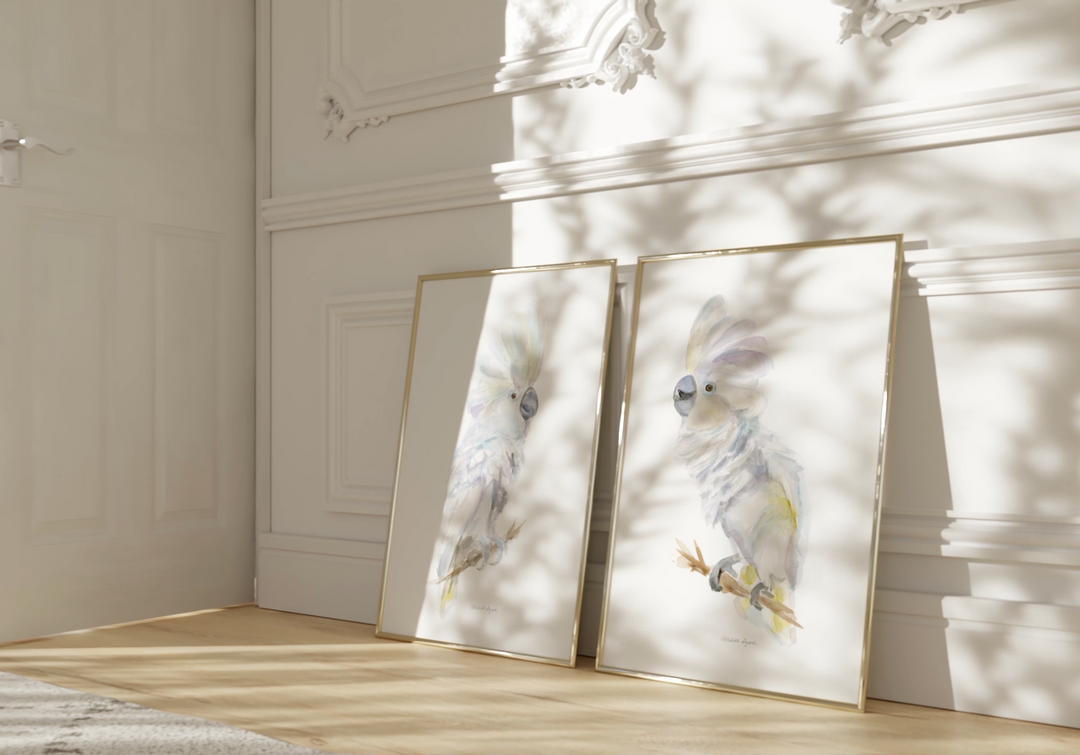 set of 2 cockatoo paintings video
