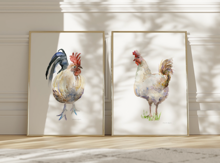 Haan en kip schilderijen video