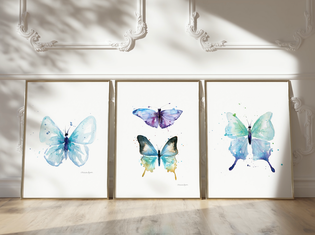 Blauwe Vlinder kunst prints video