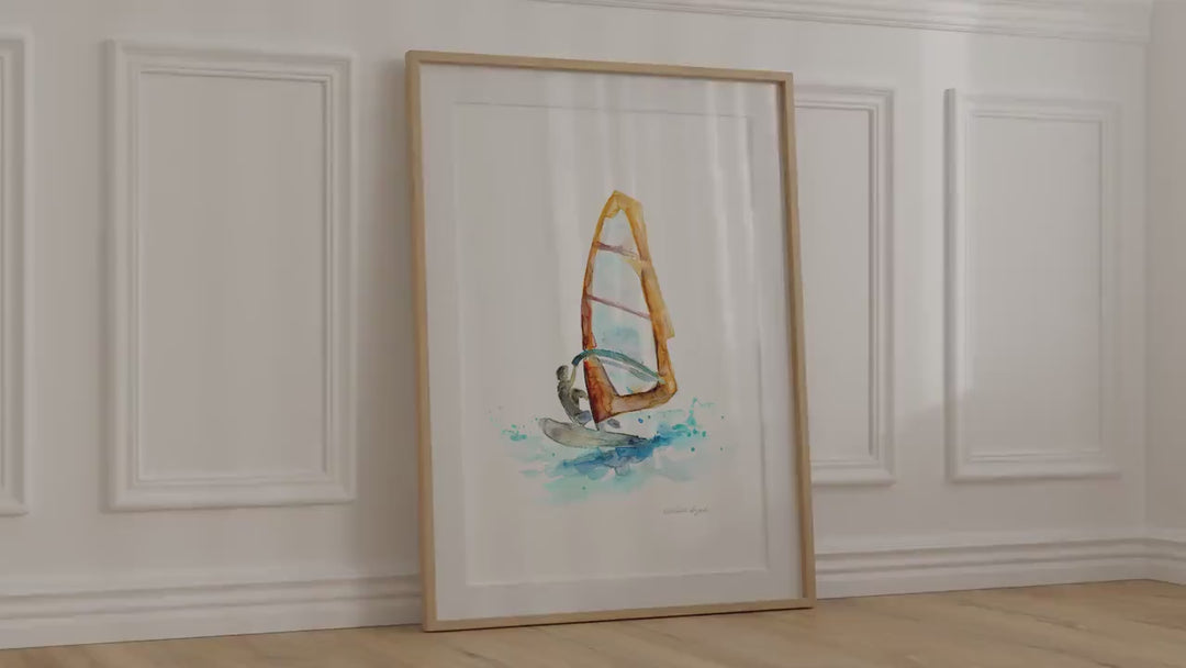 Windsurfer watercolor art print