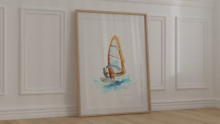 Windsurfer watercolor art print