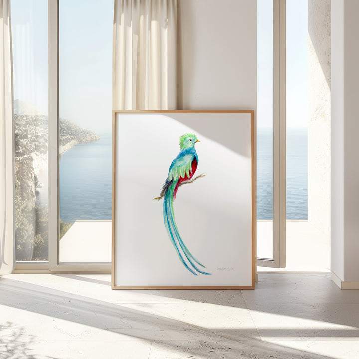 Quetzal bird painting by Michelle Dujardin
