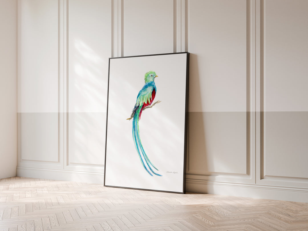 Tropical bird art print by Michelle Dujardin