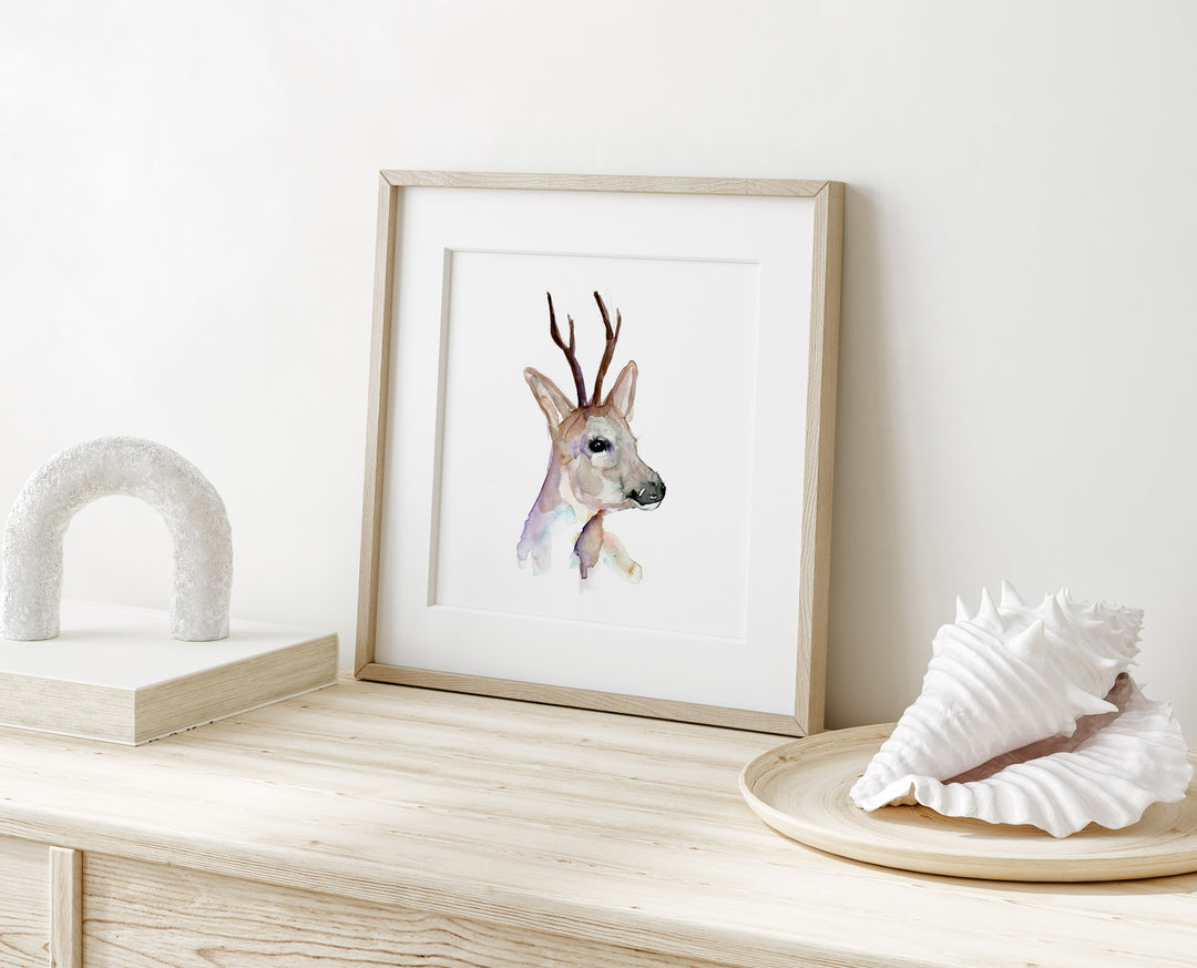 Reebok portret schilderij in vierkante lijst