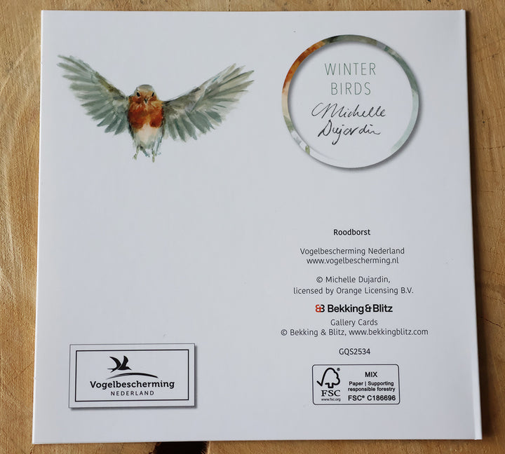 Greeting cards 'Winter Birds' by Michelle Dujardin (2025 release) with kingfisher