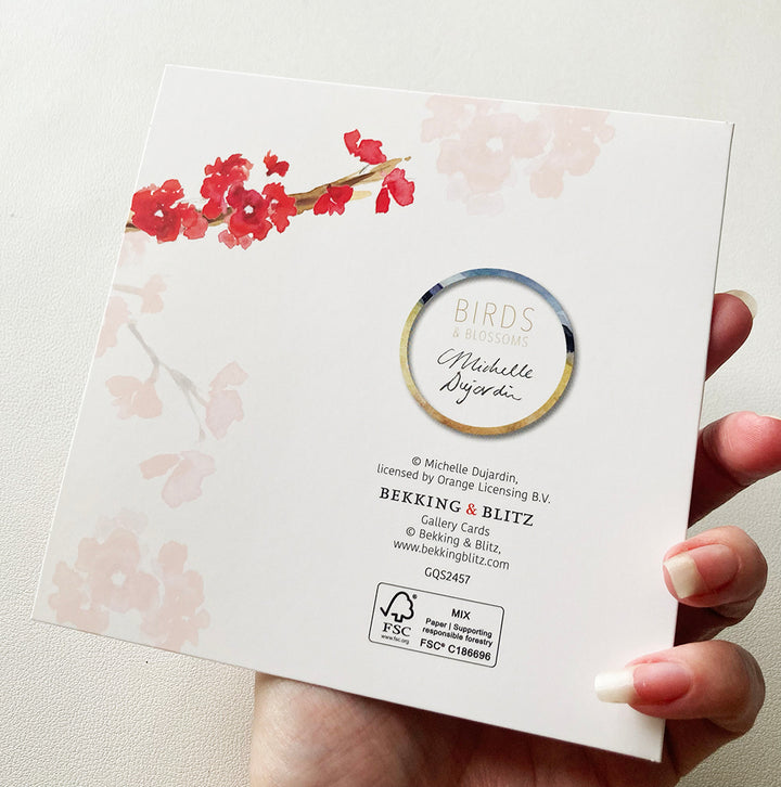 Birds and blossoms greeting cards by Michelle Dujardin