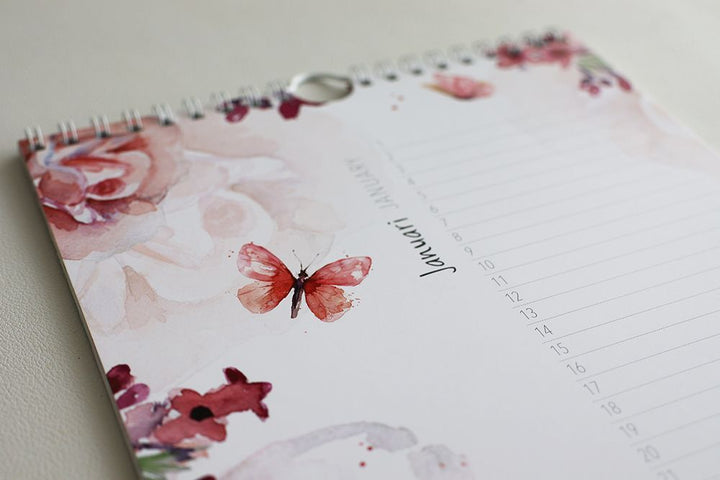 Birthday calendar butterflies & flowers
