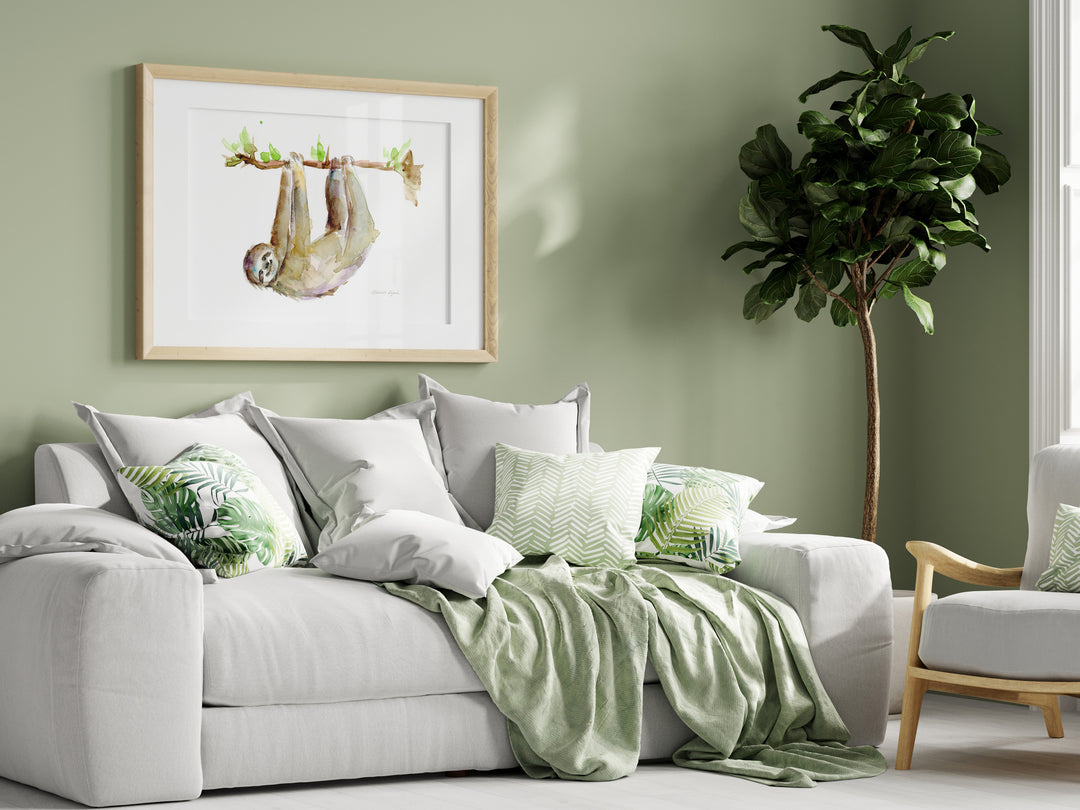 Smiling Sloth watercolor art print