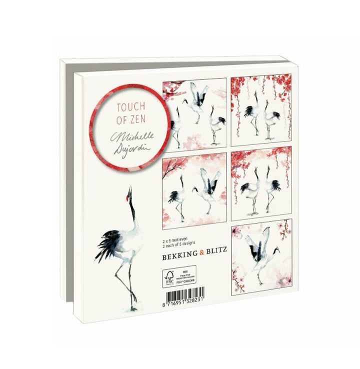 Cranes greeting cards a touch of Zen by Michelle Dujardin