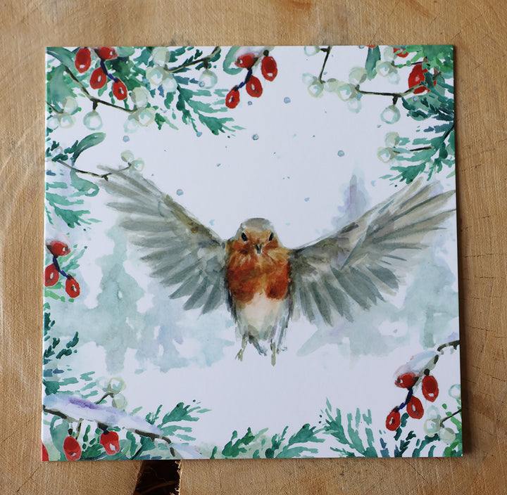 Greeting cards 'Winter Birds' by Michelle Dujardin (2025 release) with kingfisher