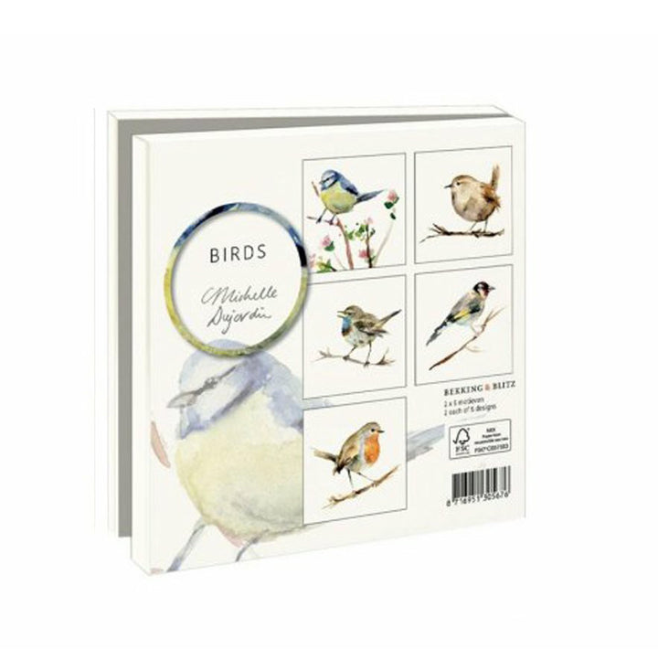 Bluetit greeting cards by Michelle Dujardin with small bird species