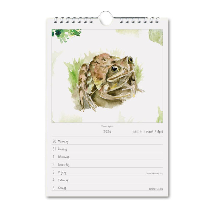 Week calendar 2026 'Connect with Nature' by Michelle Dujardin