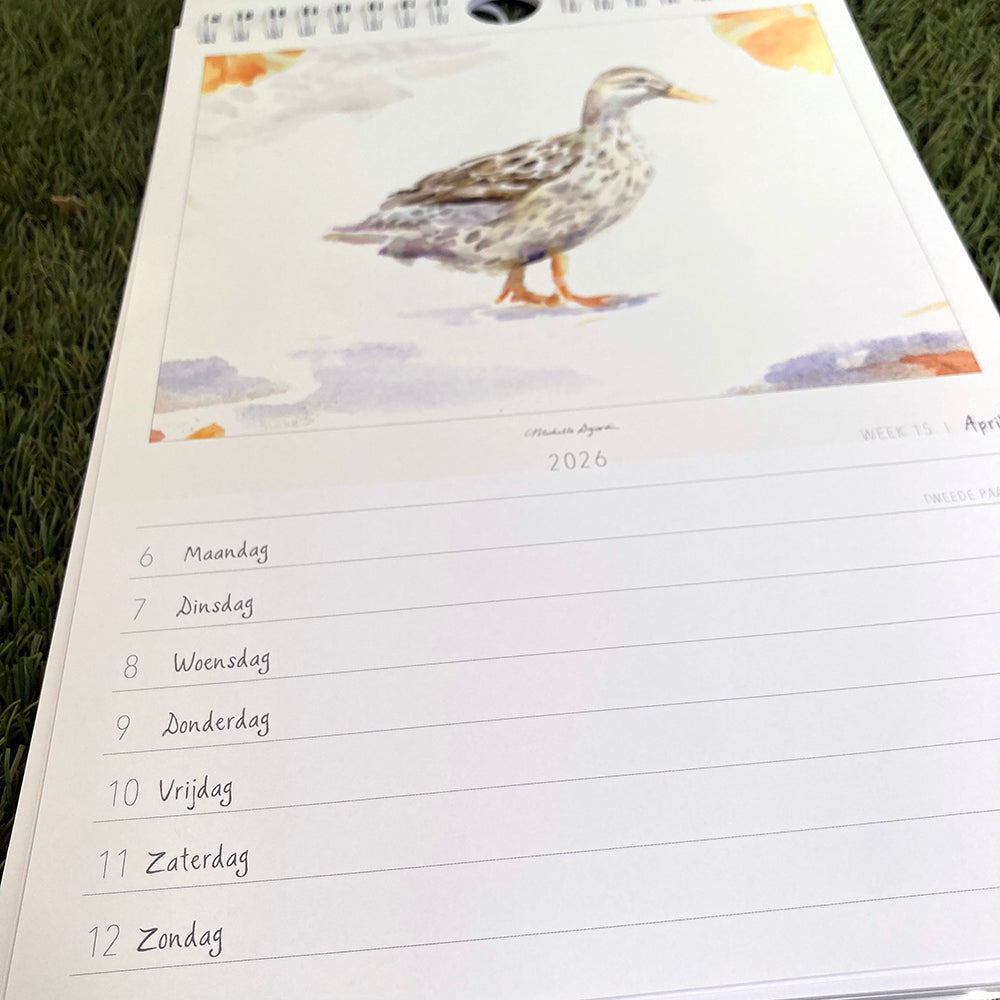 Week calendar 2026 'Connect with Nature' by Michelle Dujardin