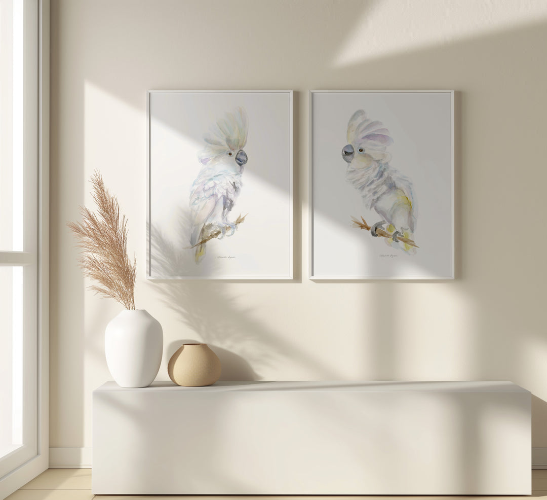 cockatoo art set by Michelle dujardin